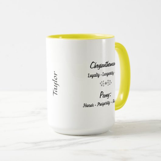 11月誕生花菊と牡丹 マグカップ (正面右)