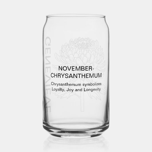 11月誕生花菊名前をカスタムする ガラス缶 (裏面)