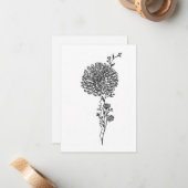 11月誕生花誕生日カード菊 ノートカード (正面/裏面インサイチュ)