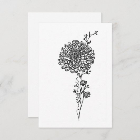 11月誕生花誕生日カード菊 ノートカード (正面/裏面)