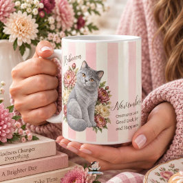 11月誕生花 菊と猫のブライズメイド コーヒーマグカップ