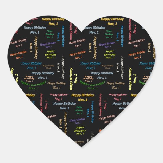 11月1日誕生日シール ハートシール (正面)