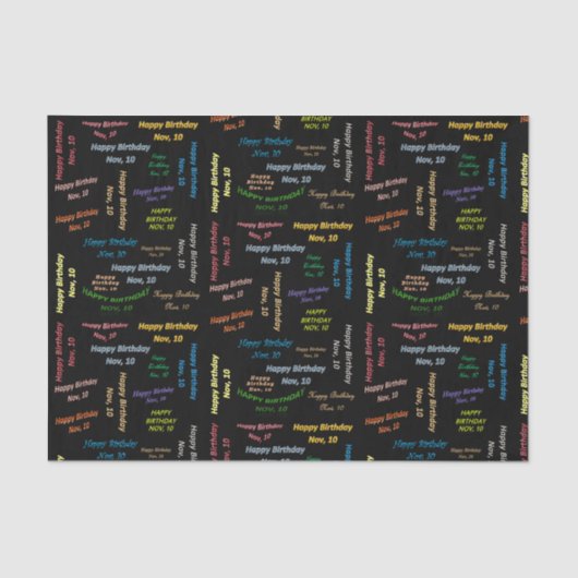 11月10日誕生日ティッシュペーパー 薄葉紙 (正面)