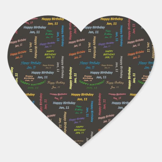 11月11日誕生日シール ハートシール (正面)