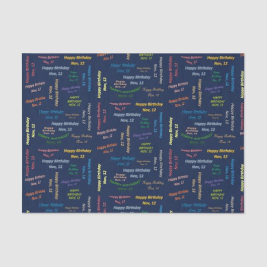 11月12日誕生日ティッシュペーパー 薄葉紙 (正面)