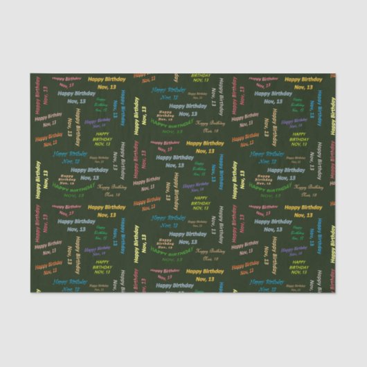 11月13日誕生日ティッシュペーパー 薄葉紙 (正面)