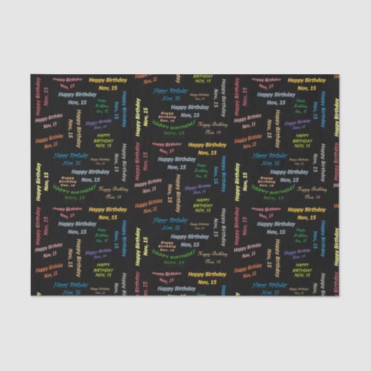 11月15日誕生日ティッシュペーパー 薄葉紙 (正面)
