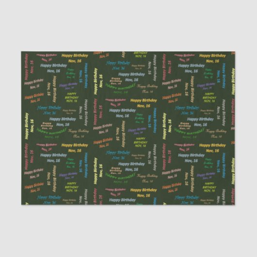 11月16日誕生日ティッシュペーパー 薄葉紙 (正面)
