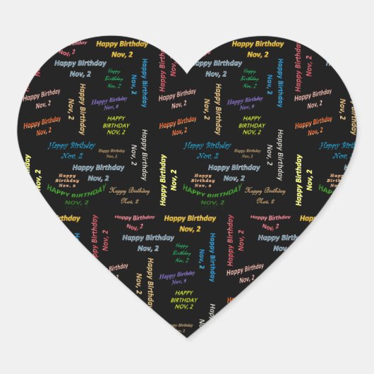 11月2日誕生日シール ハートシール (正面)