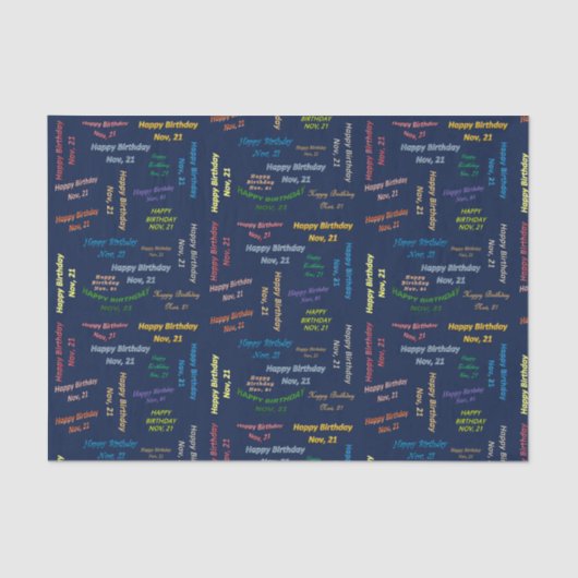 11月21日誕生日ティッシュペーパー 薄葉紙 (正面)