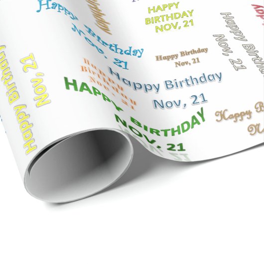 11月21日 誕生日ギフト包装紙 ラッピングペーパー (ロールコーナー)