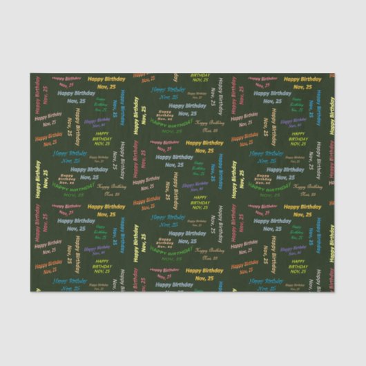 11月25日誕生日ティッシュペーパー 薄葉紙 (正面)