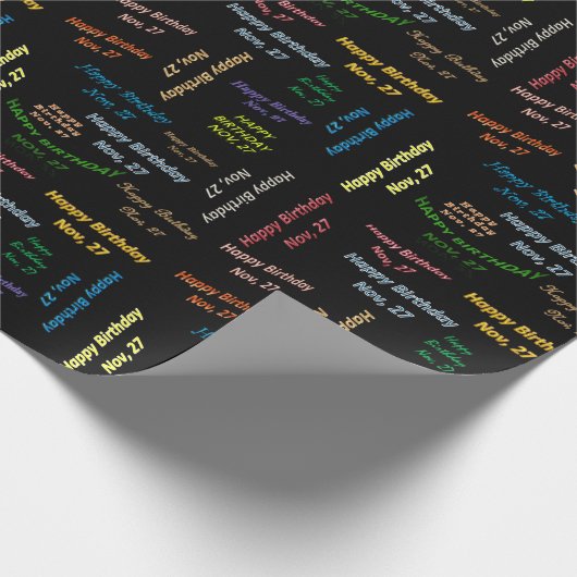 11月27日誕生日ギフト包装紙 ラッピングペーパー (角)