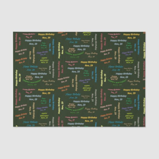 11月29日誕生日ティッシュペーパー 薄葉紙 (正面)