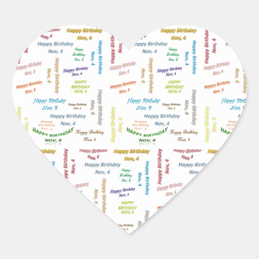 11月4日誕生日シール ハートシール (正面)