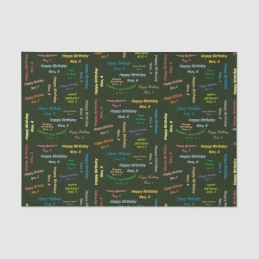 11月4日誕生日ティッシュペーパー 薄葉紙 (正面)