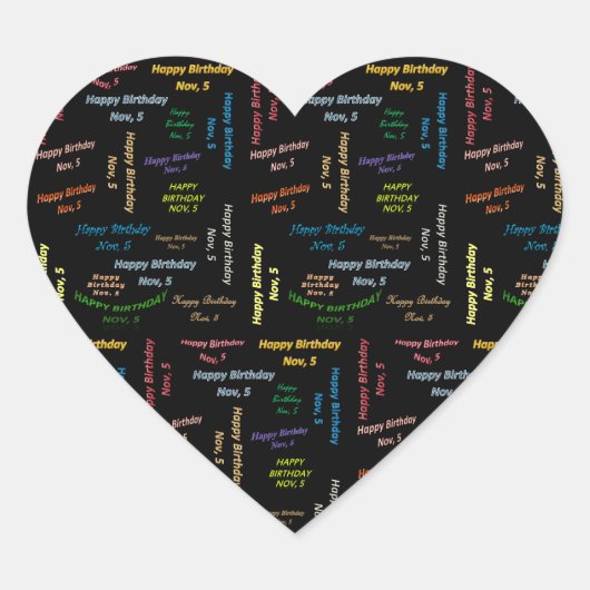 11月5日誕生日シール ハートシール (正面)