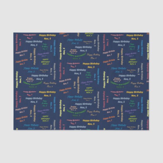 11月5日誕生日ティッシュペーパー 薄葉紙 (正面)