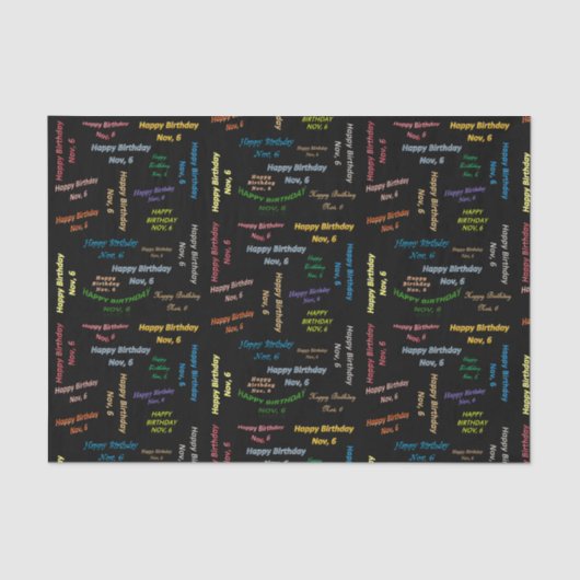 11月6日誕生日ティッシュペーパー 薄葉紙 (正面)