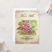 11月6日"Thoroughwort "の誕生日の花 カード (正面/裏面インサイチュ)