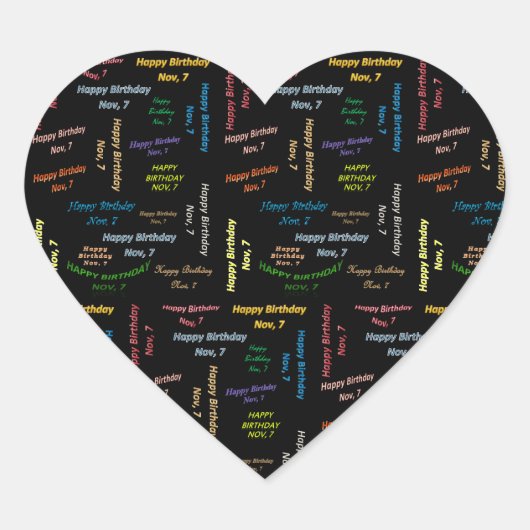 11月7日誕生日シール ハートシール (正面)
