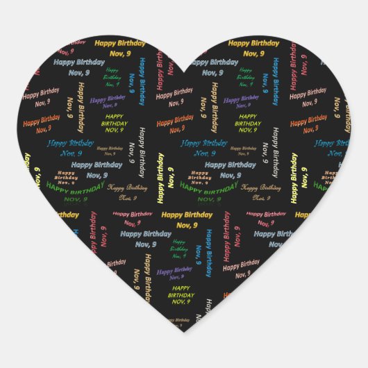 11月9日誕生日シール ハートシール (正面)