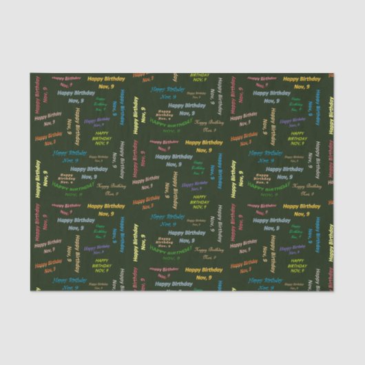 11月9日誕生日ティッシュペーパー 薄葉紙 (正面)