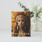 *~* 11月 トパーズ 誕生石 AP53 ボヘミア ポストカード (スタンド正面)