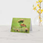 11月(昆虫)オオカバマダラ、モナークバタフライ誕生日カード カード (黄色い花)