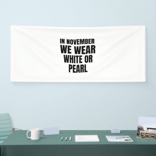11月、私たちは衣服の白または真珠の肺がん 横断幕 (トレードショー)