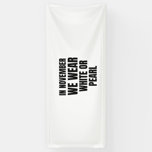 11月、私たちは衣服の白または真珠の肺がん 横断幕 (縦)