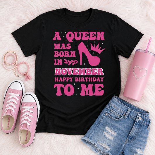 11月 誕生日のお姫様 ピンクのプリンセス クイーン ギフト Tシャツ