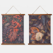 11月:赤い果実と茶色の紅葉 吊り下げ型タペストリー (ダブル)