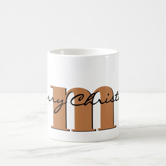 11月、金ゴールドトパーズ誕生石 | メリークリスマス コーヒーマグカップ (中央)