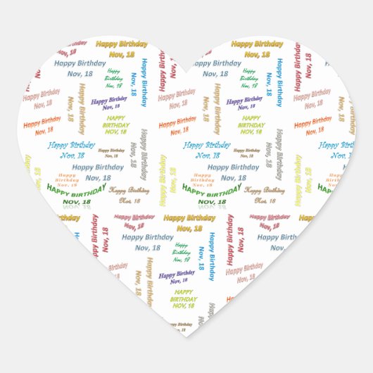 11月, 18誕生日シール ハートシール (正面)