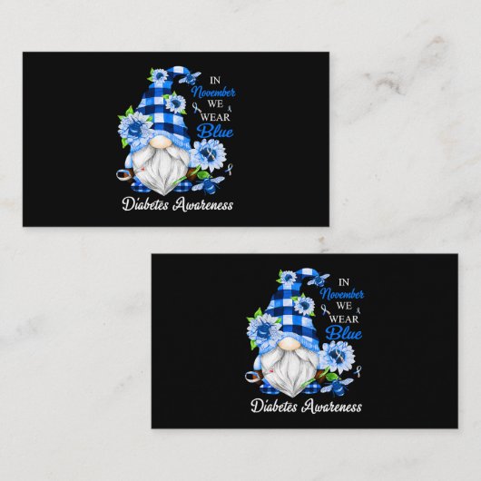11月We衣服ブルー格言糖尿病認識度 名刺 (正面/裏面)