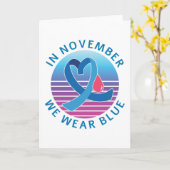 11月We衣服ブルー糖尿病認識度月 カード (黄色い花)