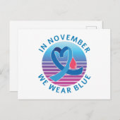 11月We衣服ブルー糖尿病認識度月 ポストカード (正面/裏面)