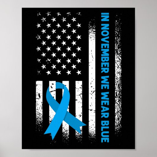 11月We衣服ブルー – T1D糖尿病認識度 ポスター (正面)