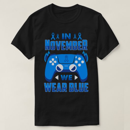11月We衣服ブルーT1D糖尿病認識度Ga Tシャツ (デザイン正面)