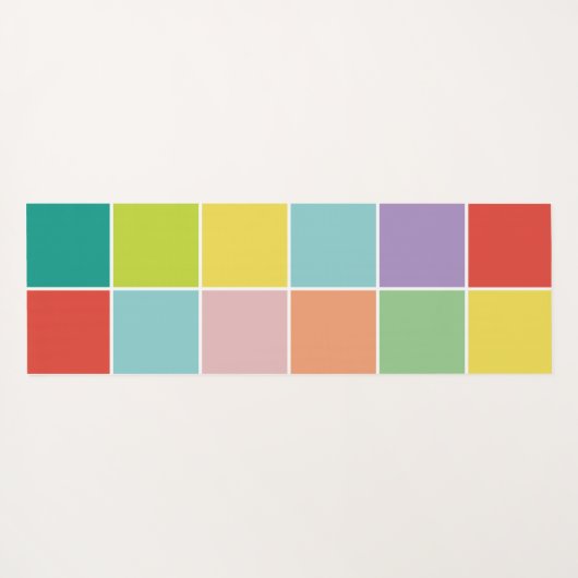 11枚のモダン写真コラージュとモノグラムピンク ヨガマット (裏面(横))