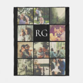 11枚の写真のコラージュパーソナライズされた フリースブランケット (正面)
