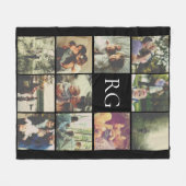 11枚の写真のコラージュパーソナライズされた フリースブランケット (正面(横))