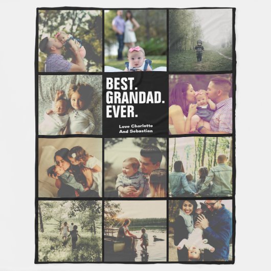 11枚の写真のコラージュパーソナライズされた フリースブランケット (正面)