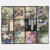 11枚の写真のコラージュパーソナライズされた フリースブランケット (正面(横))