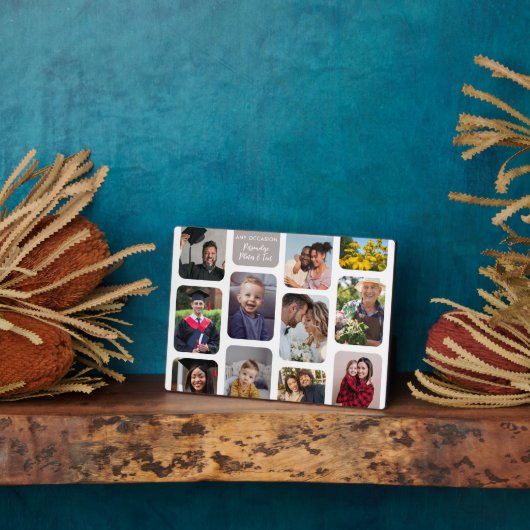 11枚の写真をパーソナライズすモダンるエレガント大事な行事 フォトプラーク (側面)
