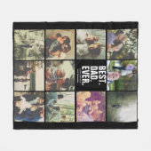 11枚の写真コラージュパーソナライズされた・ファーザーズ・デイ フリースブランケット (正面(横))