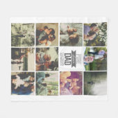 11枚の写真コラージュパーソナライズされた・ファーザーズ・デイ フリースブランケット (正面(横))