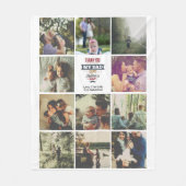 11枚の写真コラージュパーソナライズされた・ファーザーズ・デイ フリースブランケット (正面)