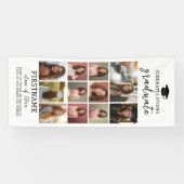 11枚の写真コラージュ　卒業式　モダン　ミニマル　ホワイト 横断幕 (横)